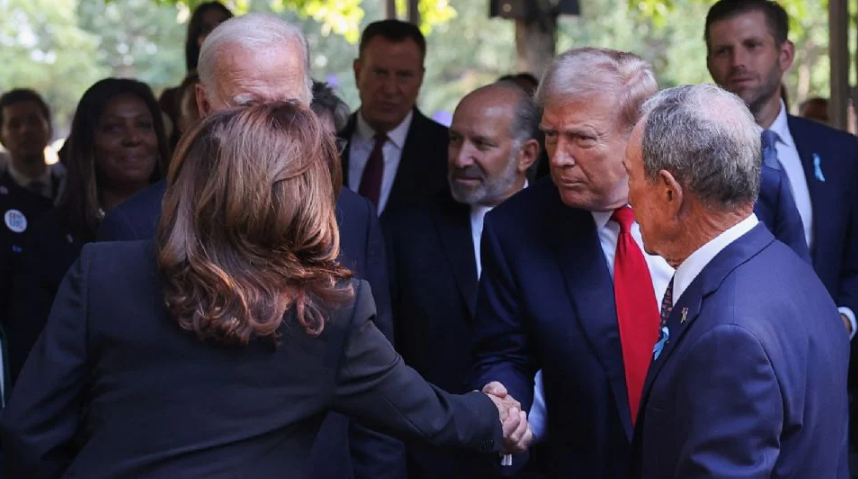 Kamala Harris y Donald Trump se reencuentran en el homenaje del 11-S tras intenso debate