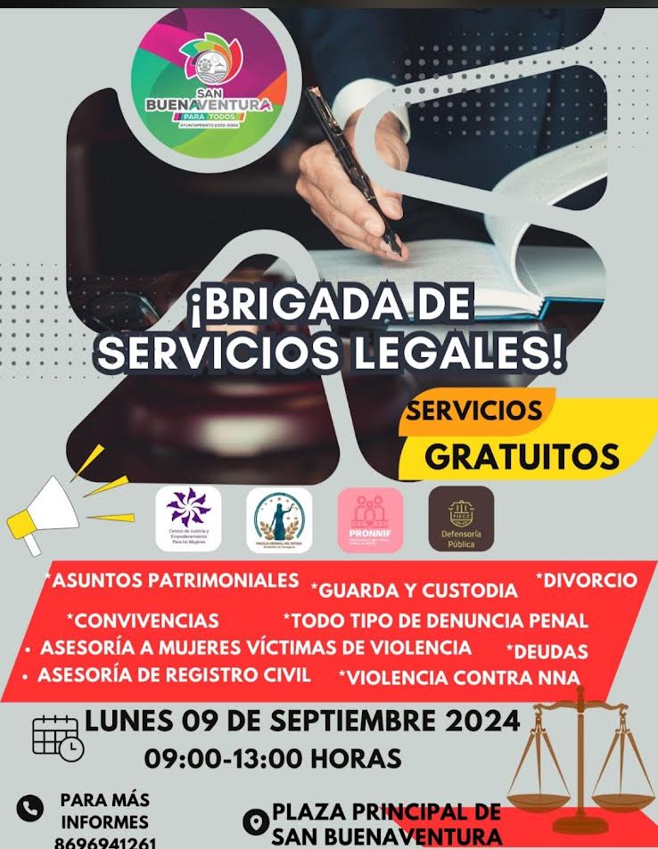 Celebran hoy Brigada de Servicios Legales en SB
