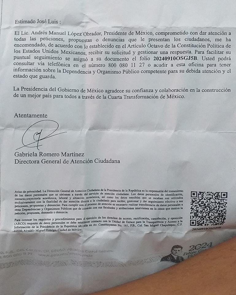 Solicitan vecinos la ayuda presidencial