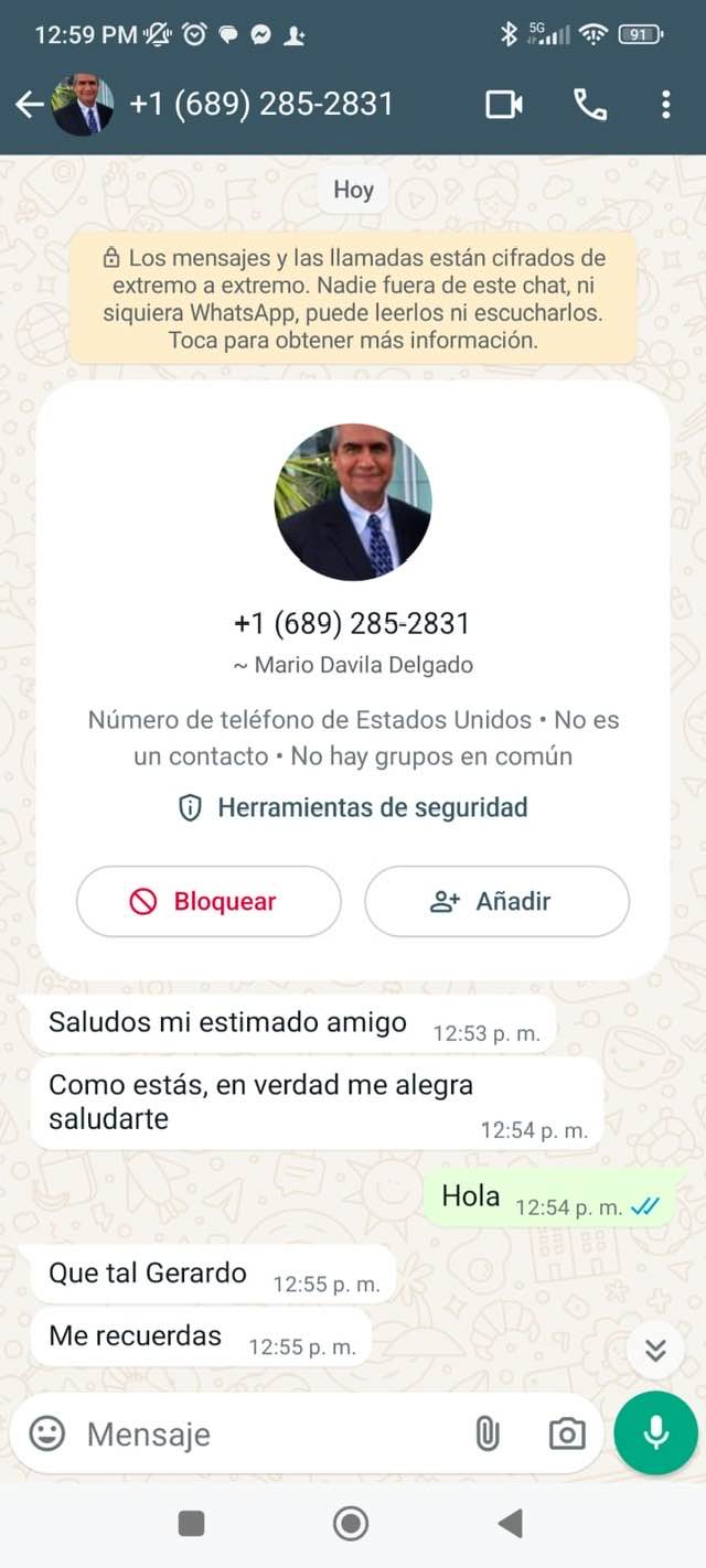 Clonan WhatsApp al alcalde Mario Dávila