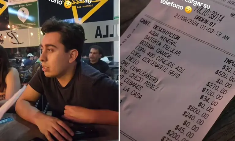Restaurante cobra 500 pesos a joven por cargar su celular