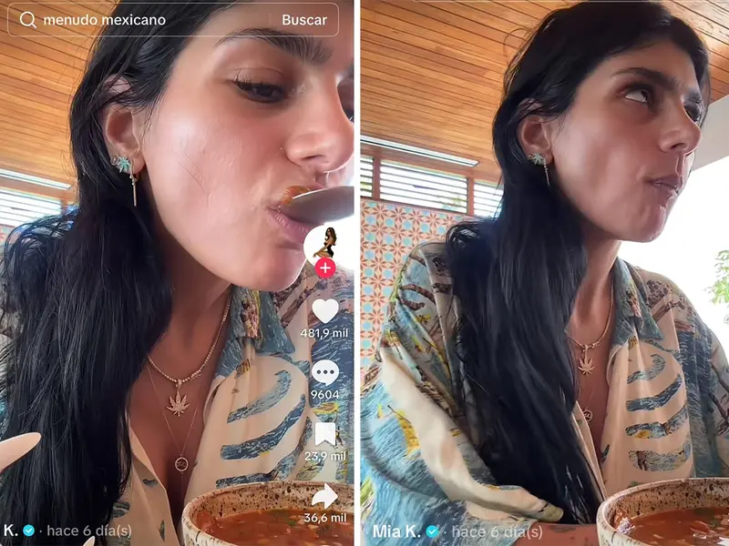 VIDEO: Mía Khalifa se graba probando el menudo en México y… ¡Ya es viral!