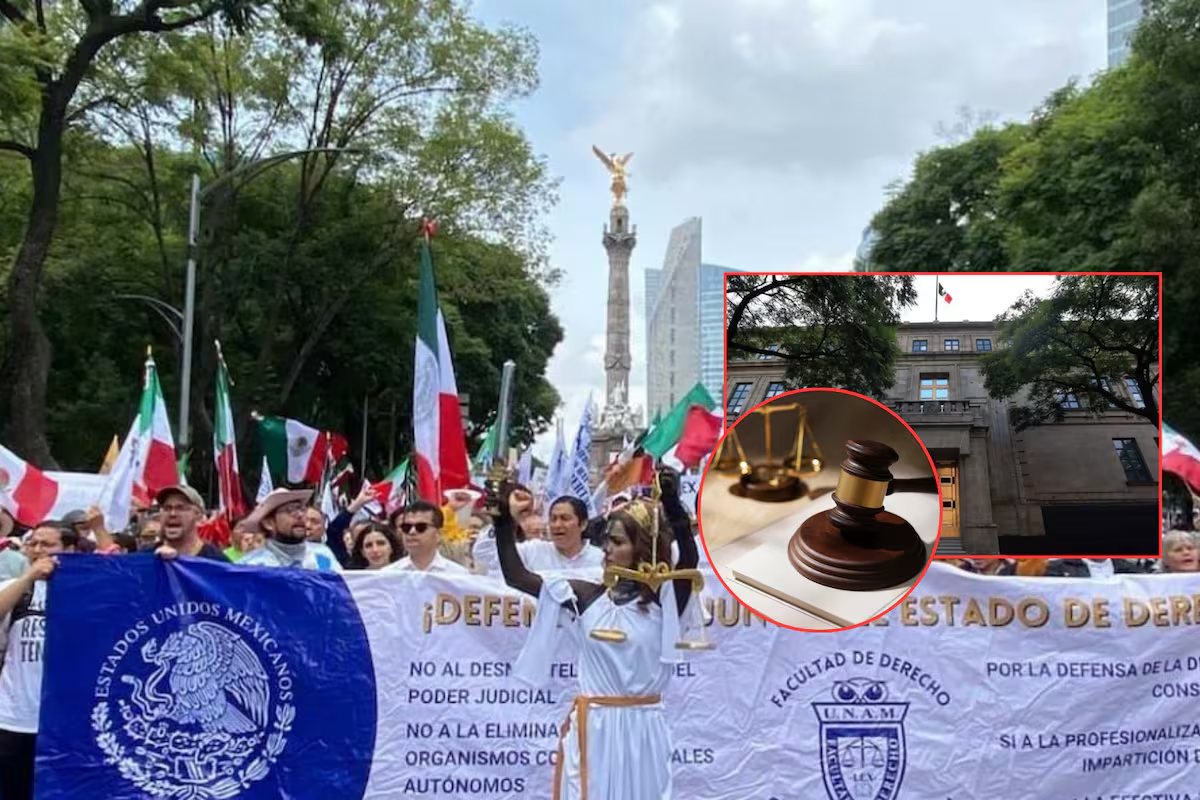 Estudiantes de Derecho de la UNAM y sociedad civil marchan contra la reforma al Poder Judicial