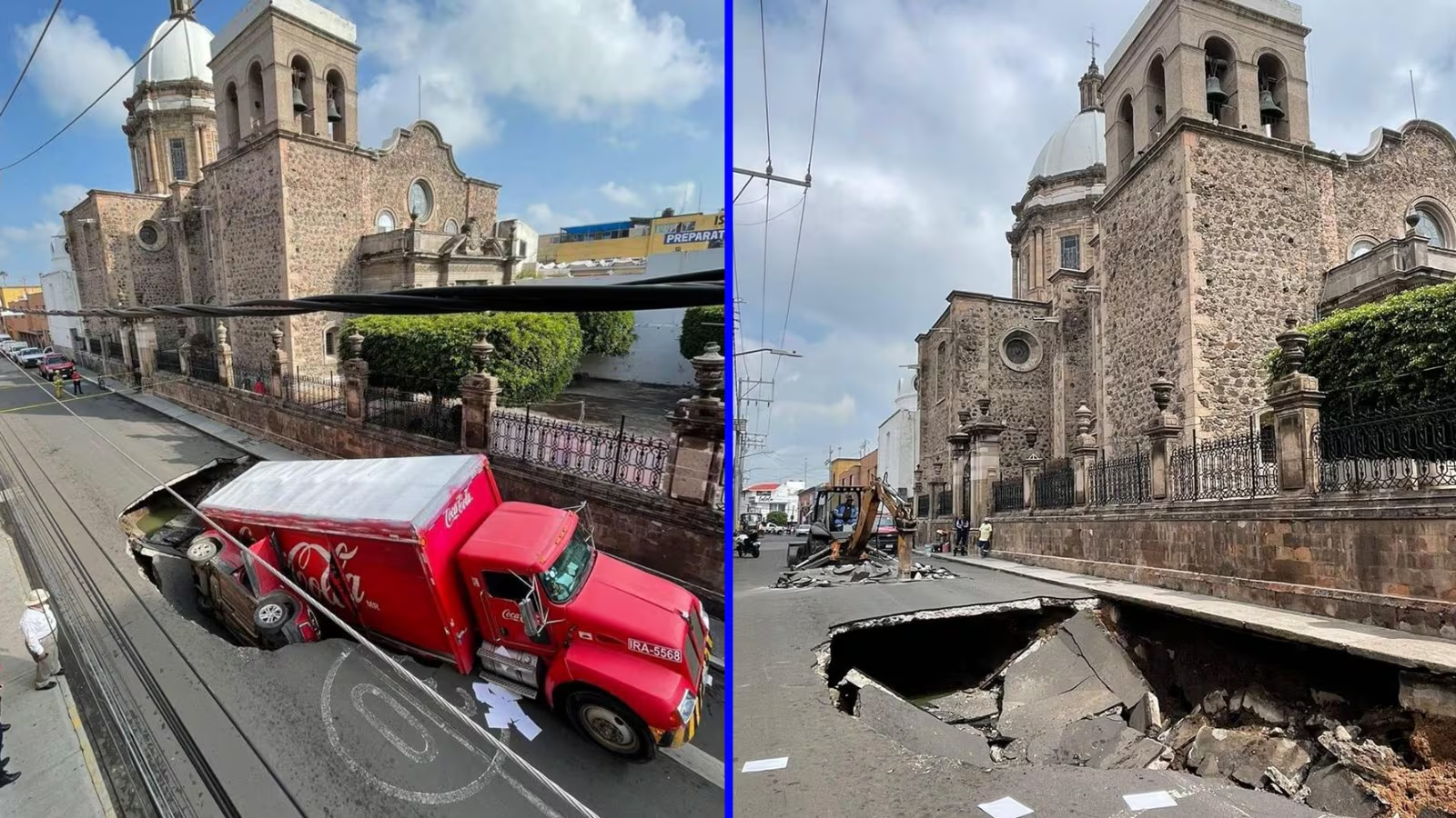 Guanajuato tiene ‘hambre’: Se abre socavón en pleno centro de la ciudad; hay cuatro heridos