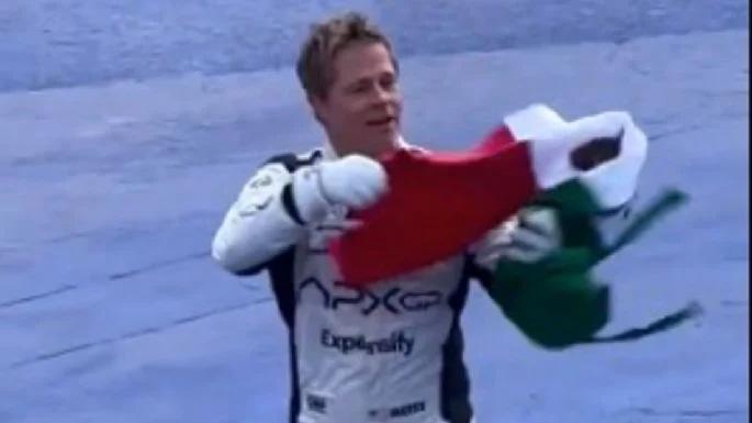 Brad Pitt causa sensación en el Gran Premio de México