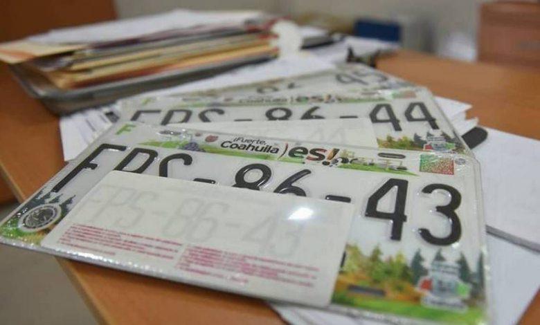 Hay disponibilidad de placas en Coahuila