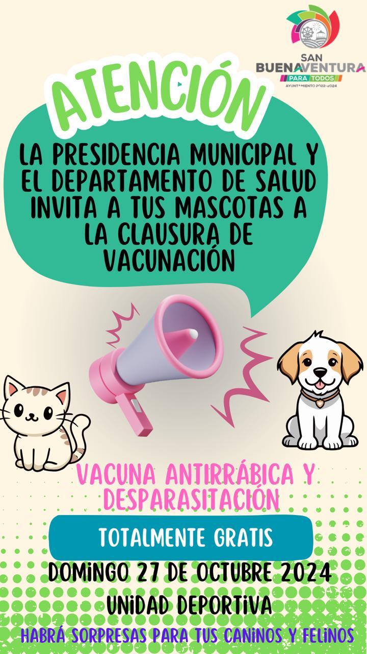 SALUD SAN BUENAVENTURA INVITA A CAMPAÑA DE VACUNACIÓN DE MASCOTAS