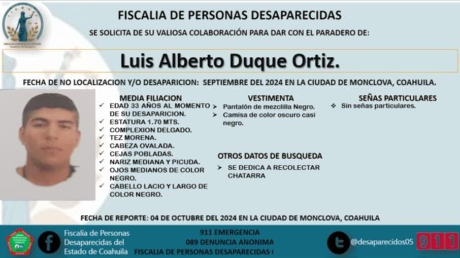 Busca la Fiscalía a hombre; no lo ven desde septiembre