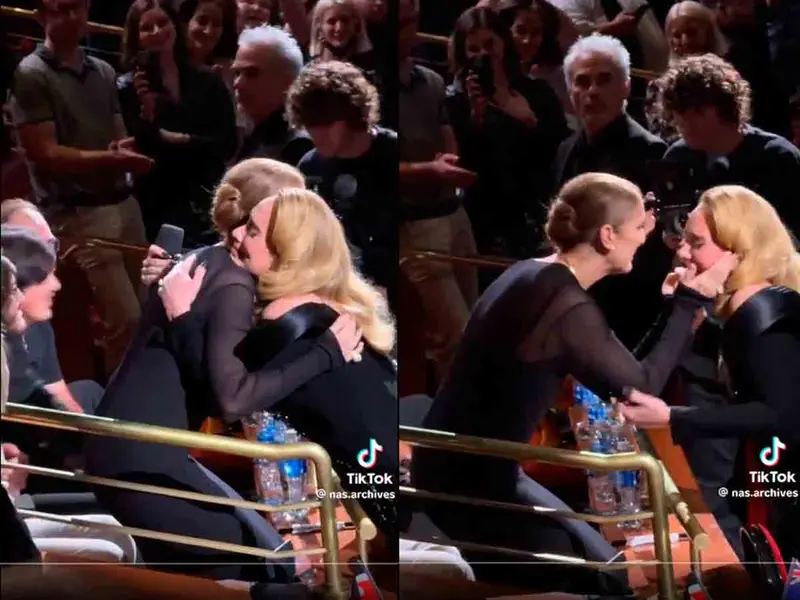 Adele se conmueve y llora al ver a Céline Dion en su residencia en Las Vegas