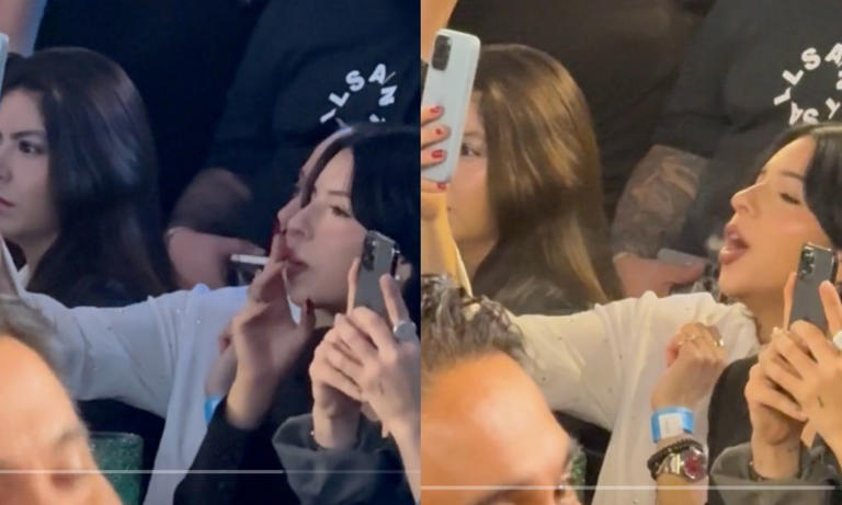 Captan a Ángela Aguilar fumando en concierto de Nodal, parece que el amor no es su único vicio