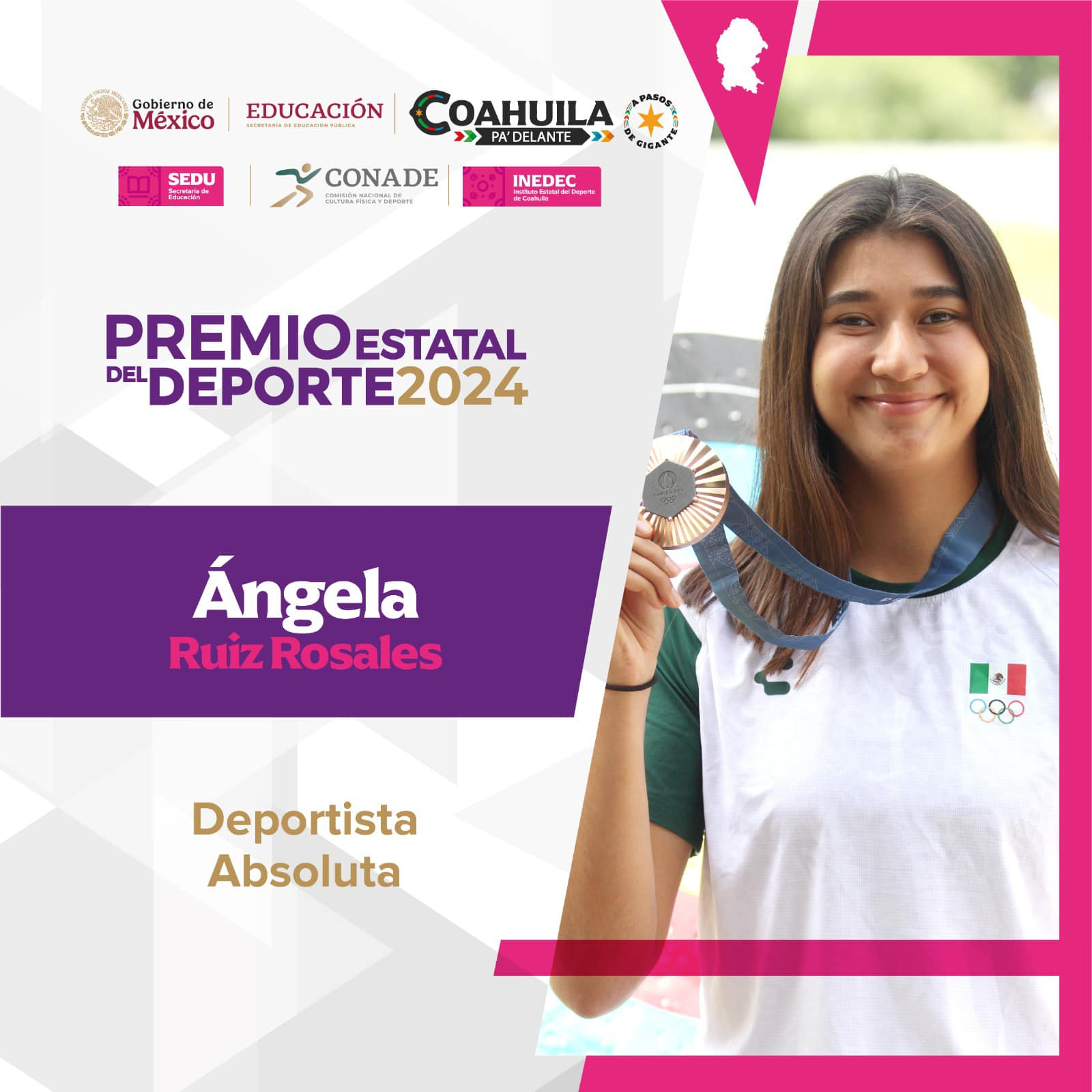 ÁNGELA RUIZ, GANADORA ABSOLUTA DEL PREMIO ESTATAL DEL DEPORTE COAHUILA 2024