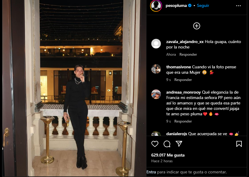 Peso Pluma publica foto: Le llaman ‘Señorita Pluma’ y lo comparan con Ángela Aguilar