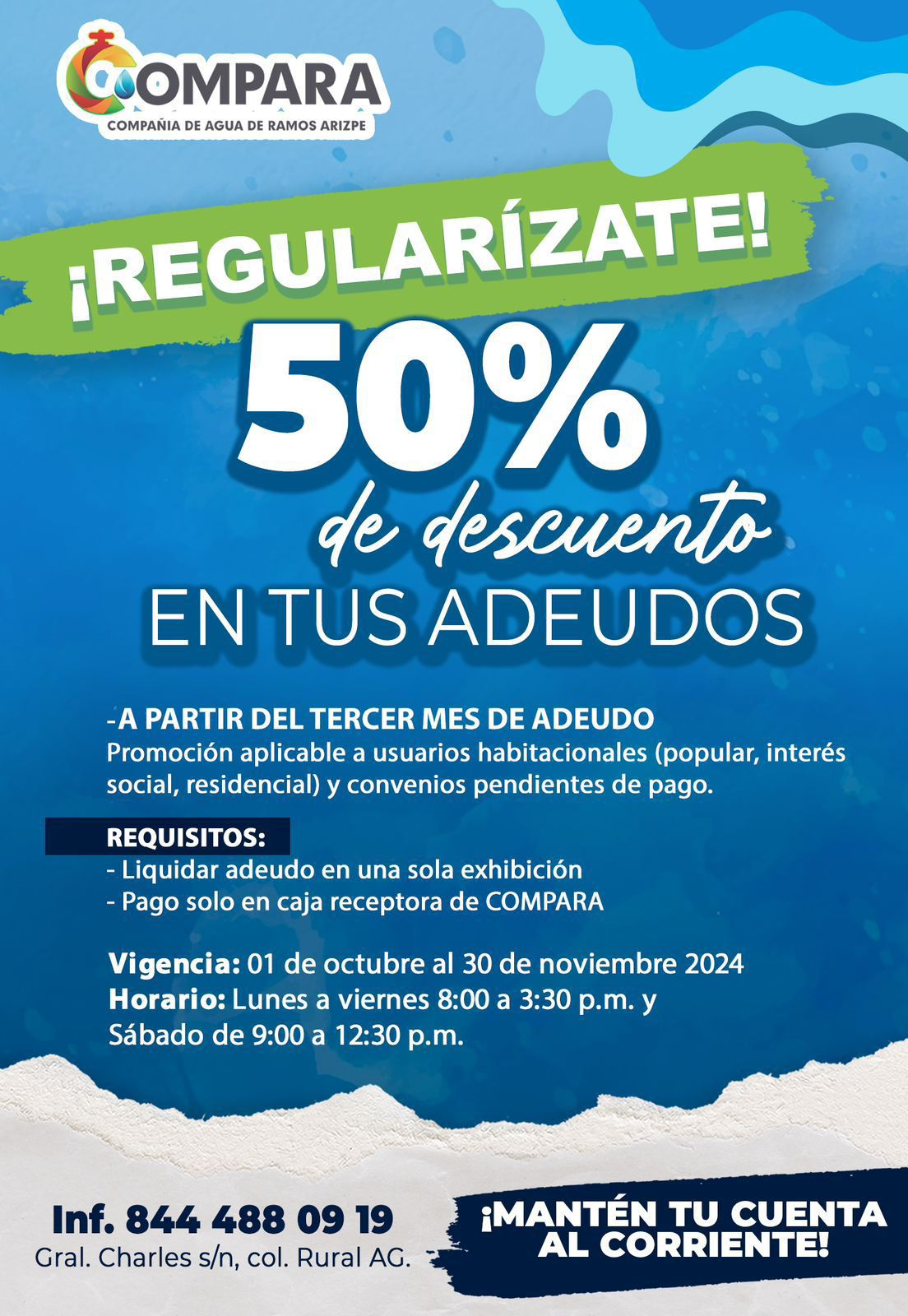 REITERAN INVITACIÓN PARA APROVECHAR DESCUENTOS EN EL PAGO DE PREDIAL Y AGUA EN RAMOS ARIZPE