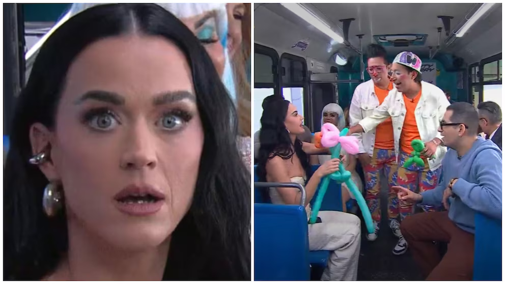 Katy Perry se sube a un microbús con los conductores ‘Venga la Alegría’