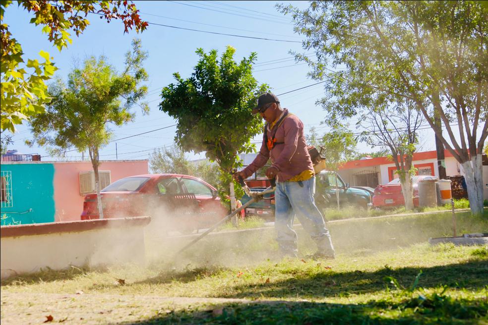 Embellecen plazas públicas de Sabinas
