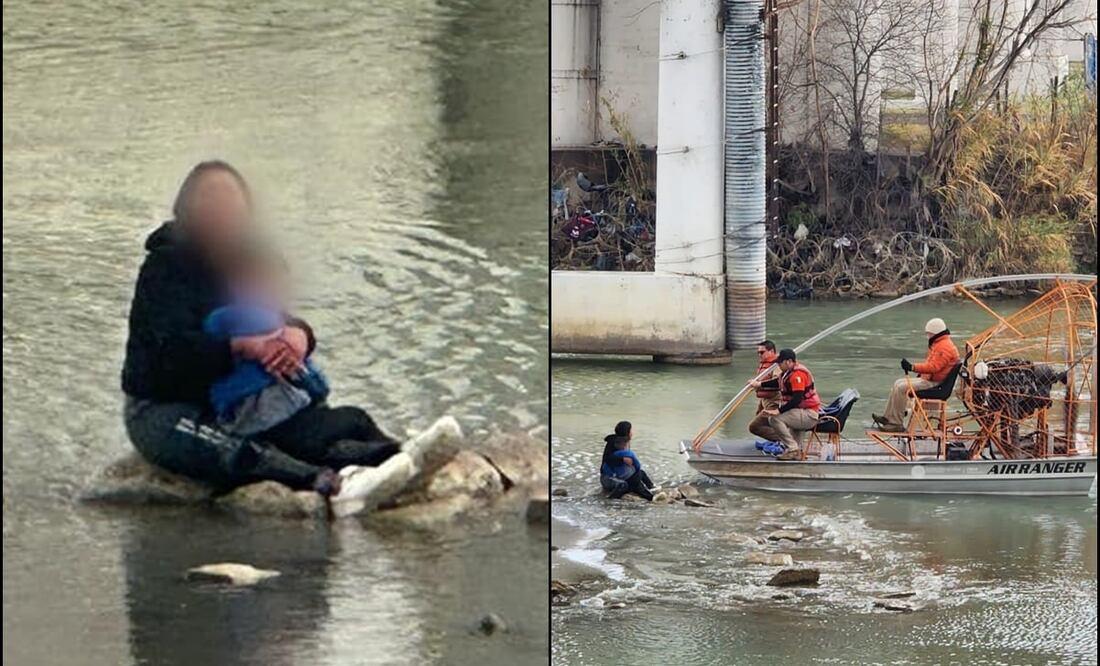 Rescatan a 5 mujeres del Bravo entre ellas una bebé y una niña