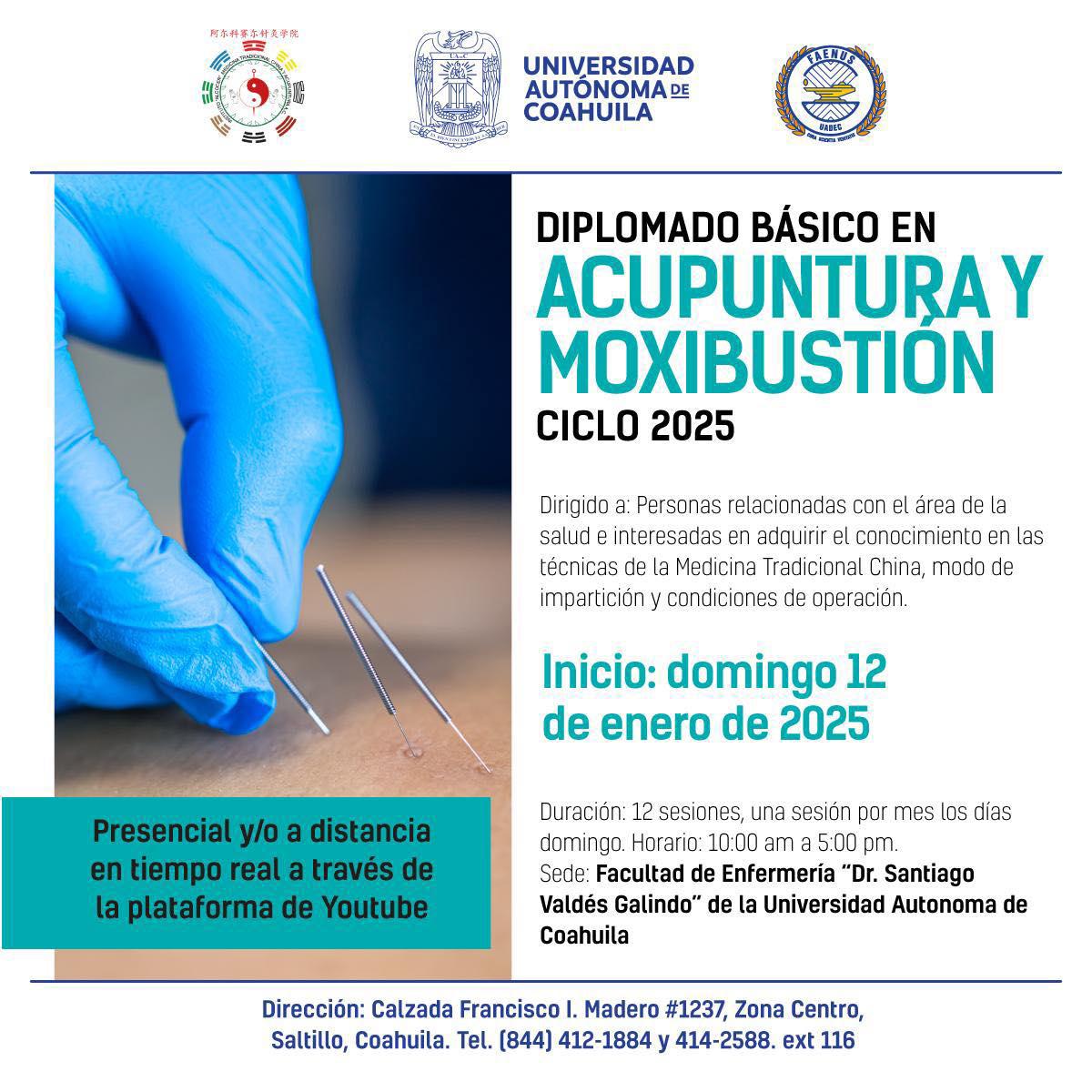 Invita UAdeC a su Diplomado de Acupuntura y Moxibustión