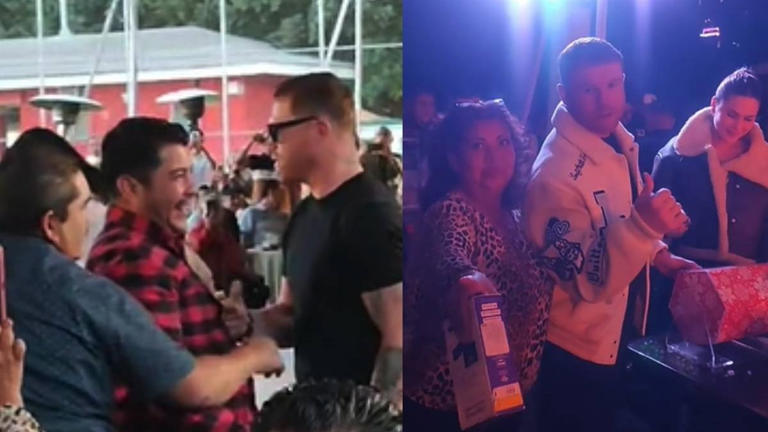Canelo Álvarez sorprende en posada de empleados de Canelo Energy y entrega lujosos regalos