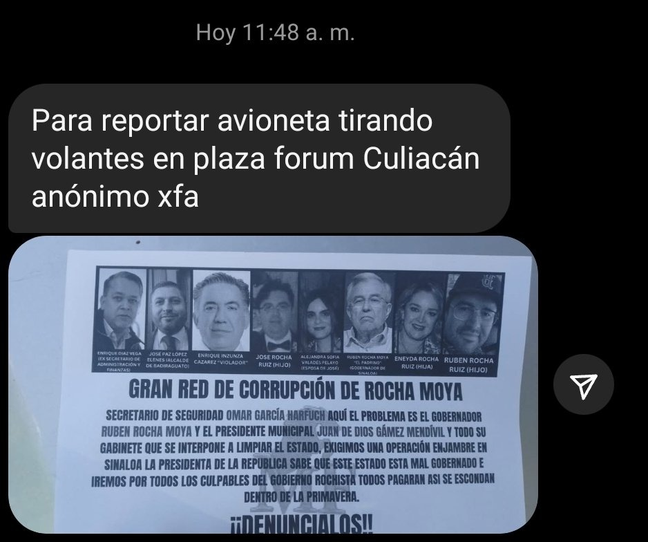 Lanzan volantes que exhiben supuesta corrupción de Rocha Moya en Sinaloa: ‘Exigimos Operación Enjambre’
