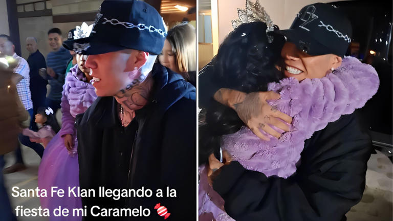 Santa Fe Klan sorprende a quinceañera en su festejo