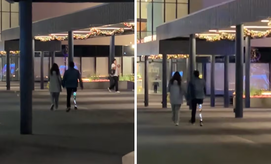 Hombre adorna su pierna protésica con luces navideñas; video se vuelve viral