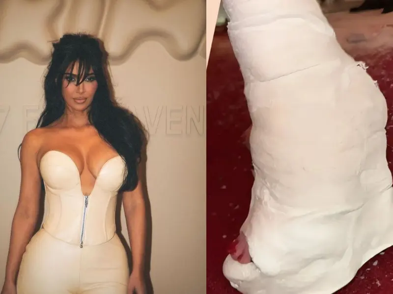 ¡Imponiendo moda! Kim Kardashian transformó el yeso de su pie en un accesorio de moda exclusivo
