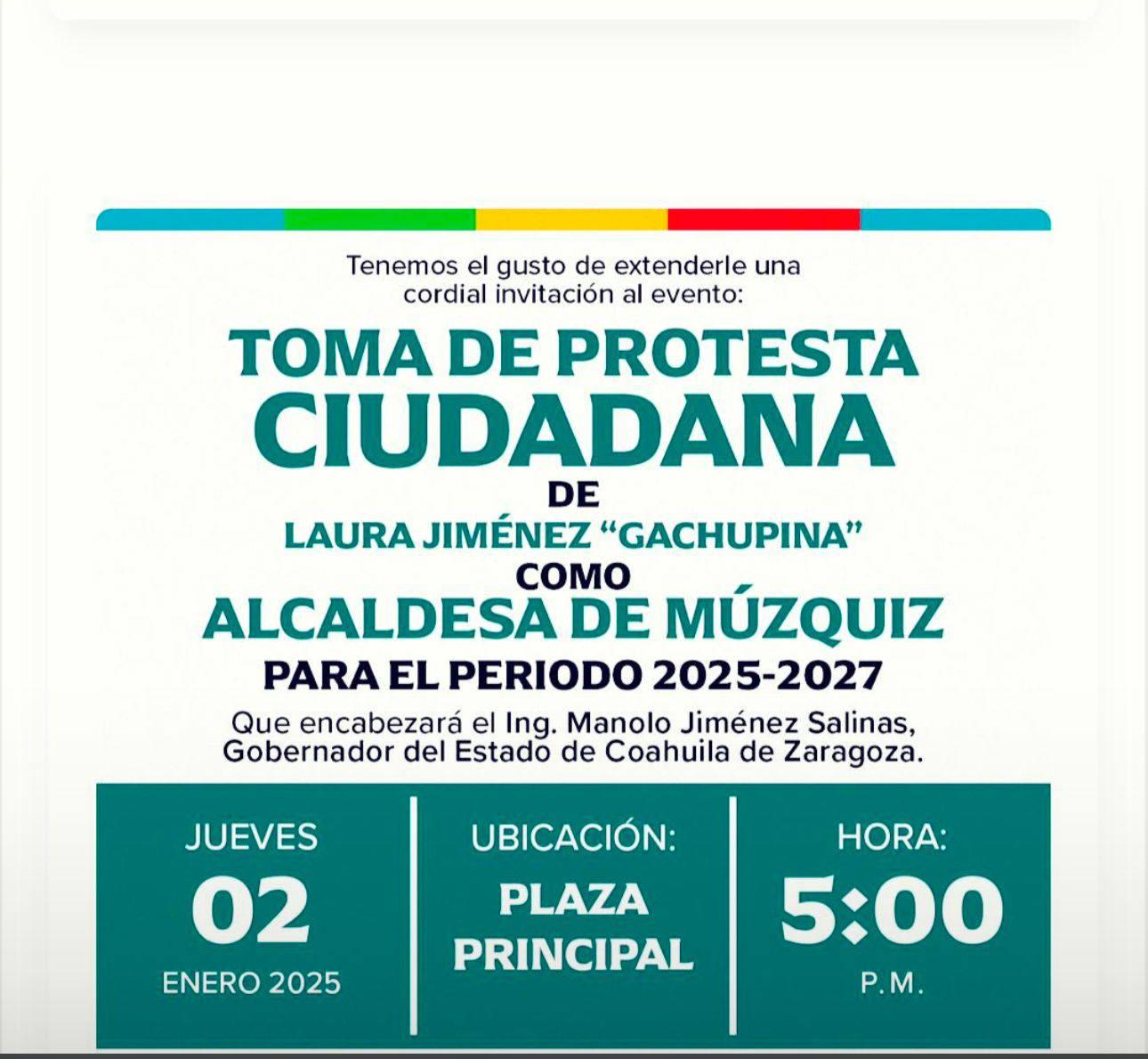 Confirman horarios de toma de protesta