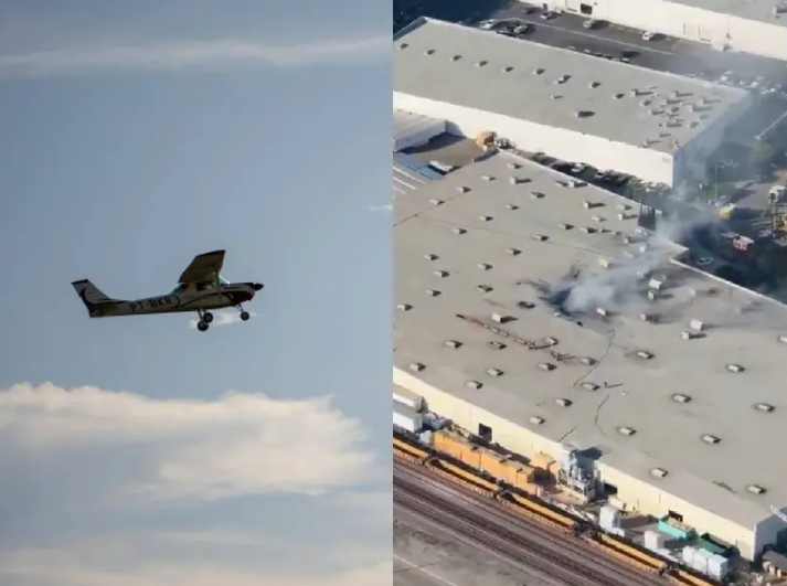 Avioneta se estrella contra almacén comercial en Fullerton, California; suman 15 heridos y 1 muerto