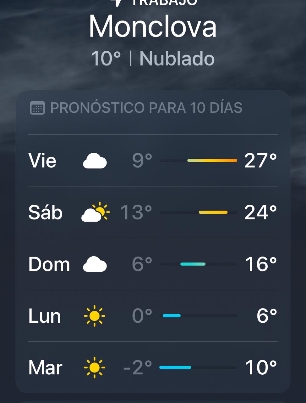 Tendrá región frío de -2 grados