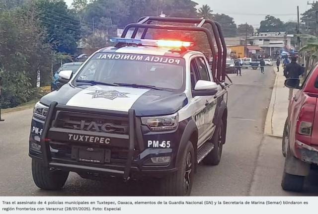 Asesinan en ataque armado a cuatro policías municipales