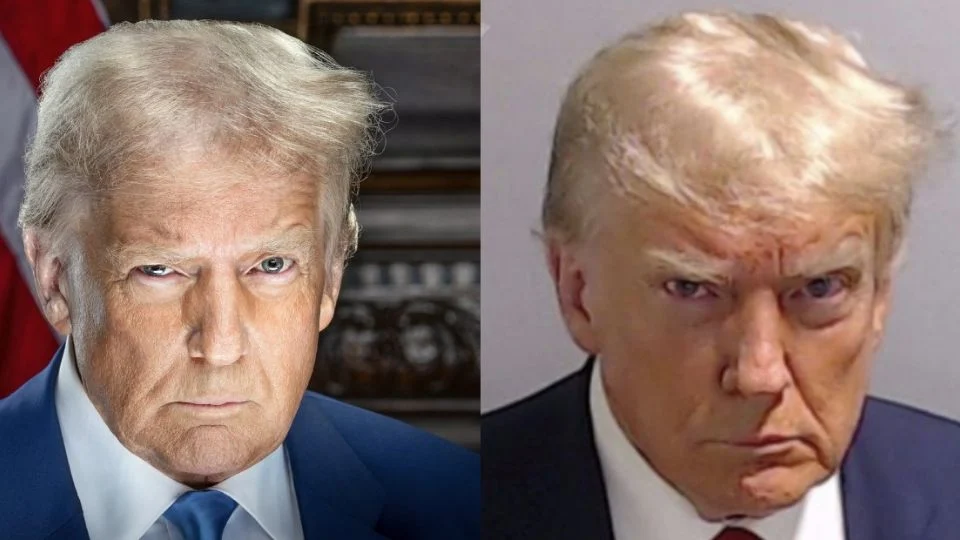 Trump publica su retrato oficial como presidente: posa igual que cuando fue detenido