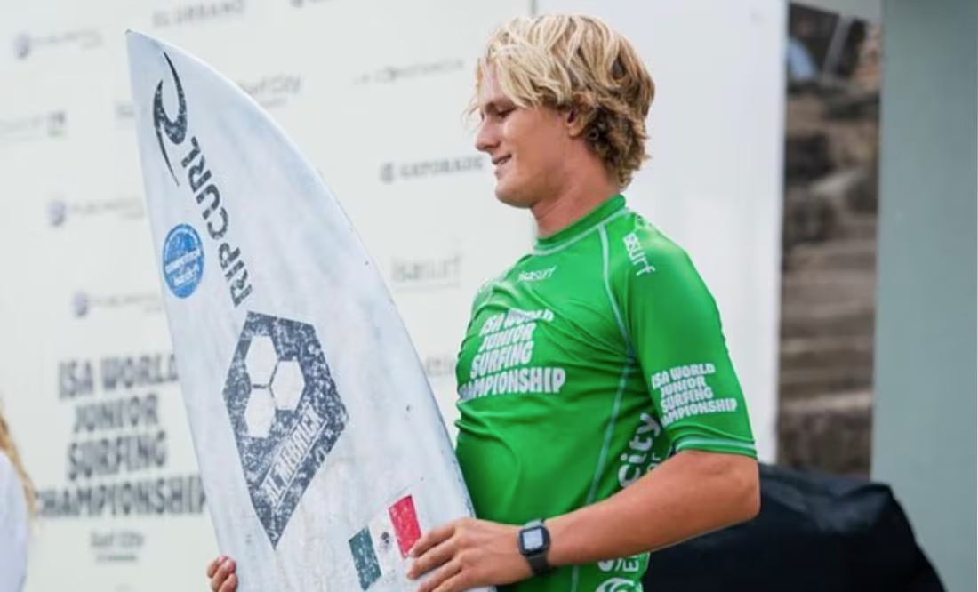 El surfista mexicano Lucas Senkbeil gana la medalla de plata en Estados Unidos; el joven sigue mostrando su talento