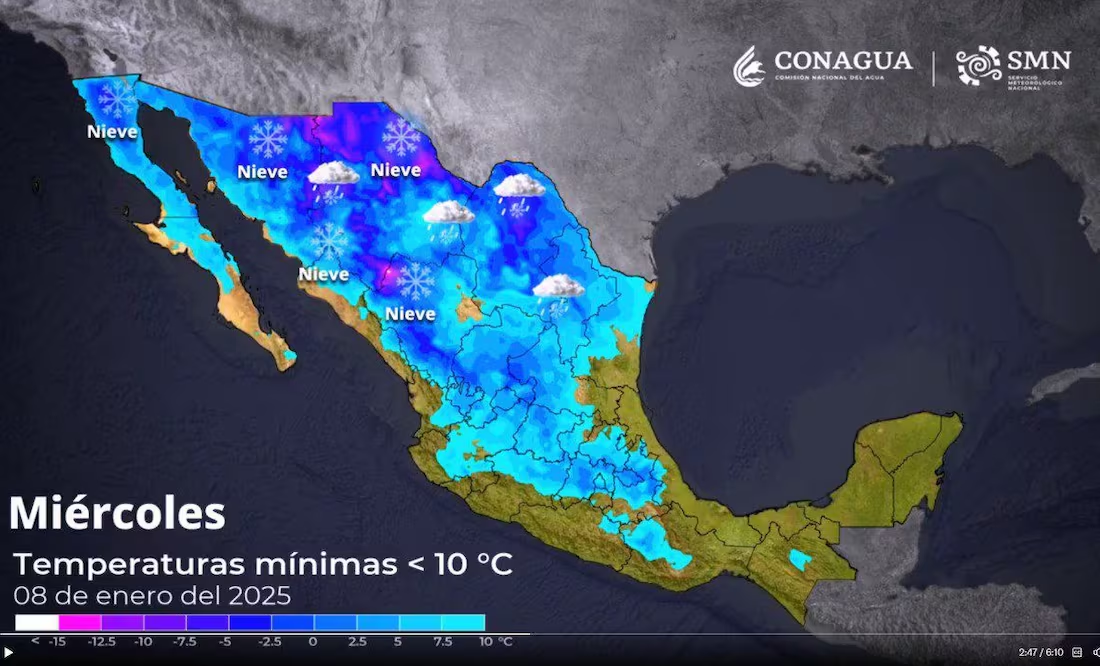 Onda Fría azotara a México; Conagua pronostica temperaturas de hasta -15 grados