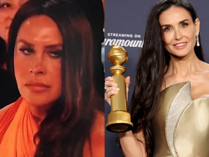 Reacción de Karla Sofía Gascón al perder frente a Demi Moore en Globos de Oro se hace viral