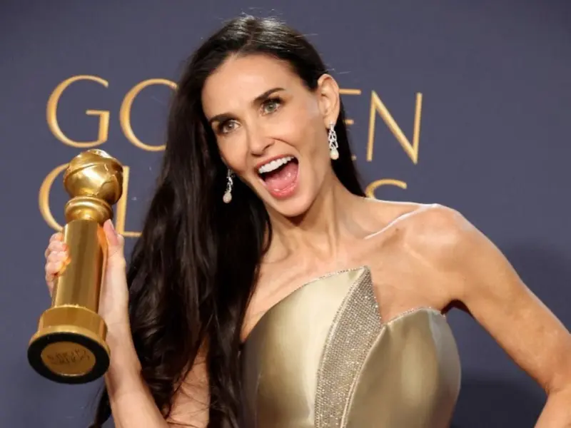 Demi Moore impacta con su discurso en los Globos de Oro 2025