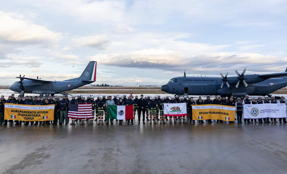 Equipo mexicano viaja a California para combatir incendios; misión de ayuda humanitaria llegará a Los Ángeles