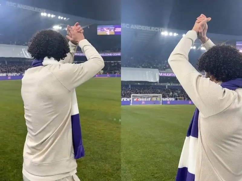 «Olé, olé, olé, olé, Chino, Chino», reciben a César Huerta en Anderlecht