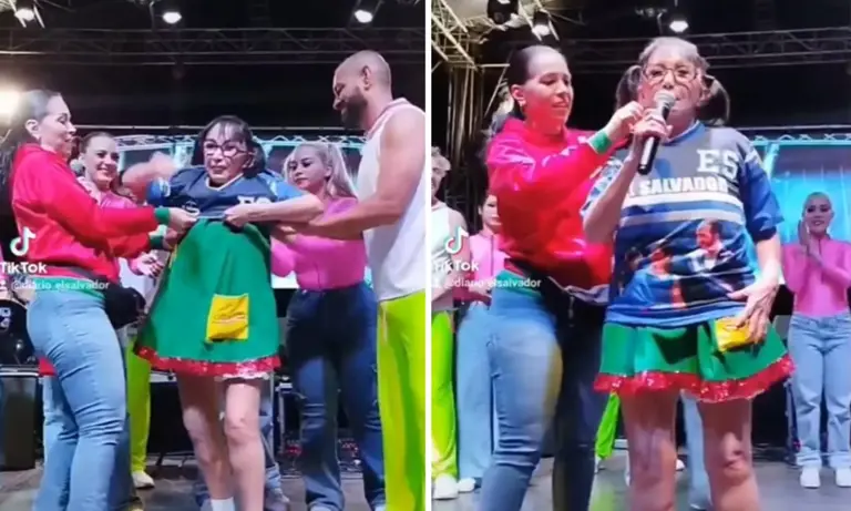 Captan a «La Chilindrina» con playera con rostro de Nayib Bukele