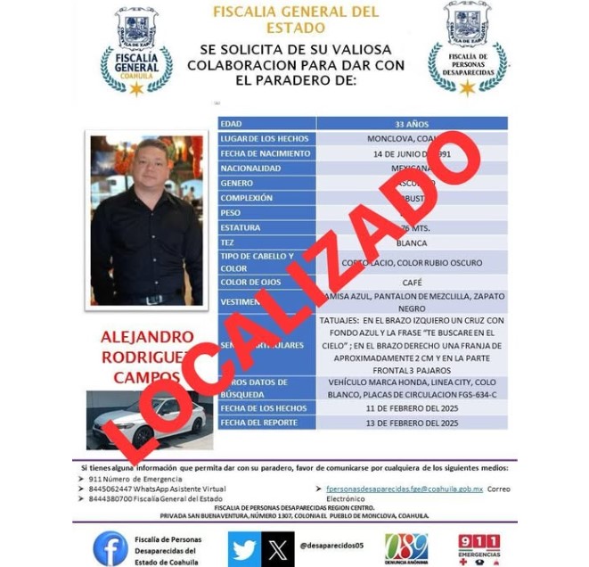 Localizan a profesor desaparecido