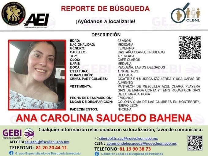 Buscan por aire y tierra a estudiante desaparecida