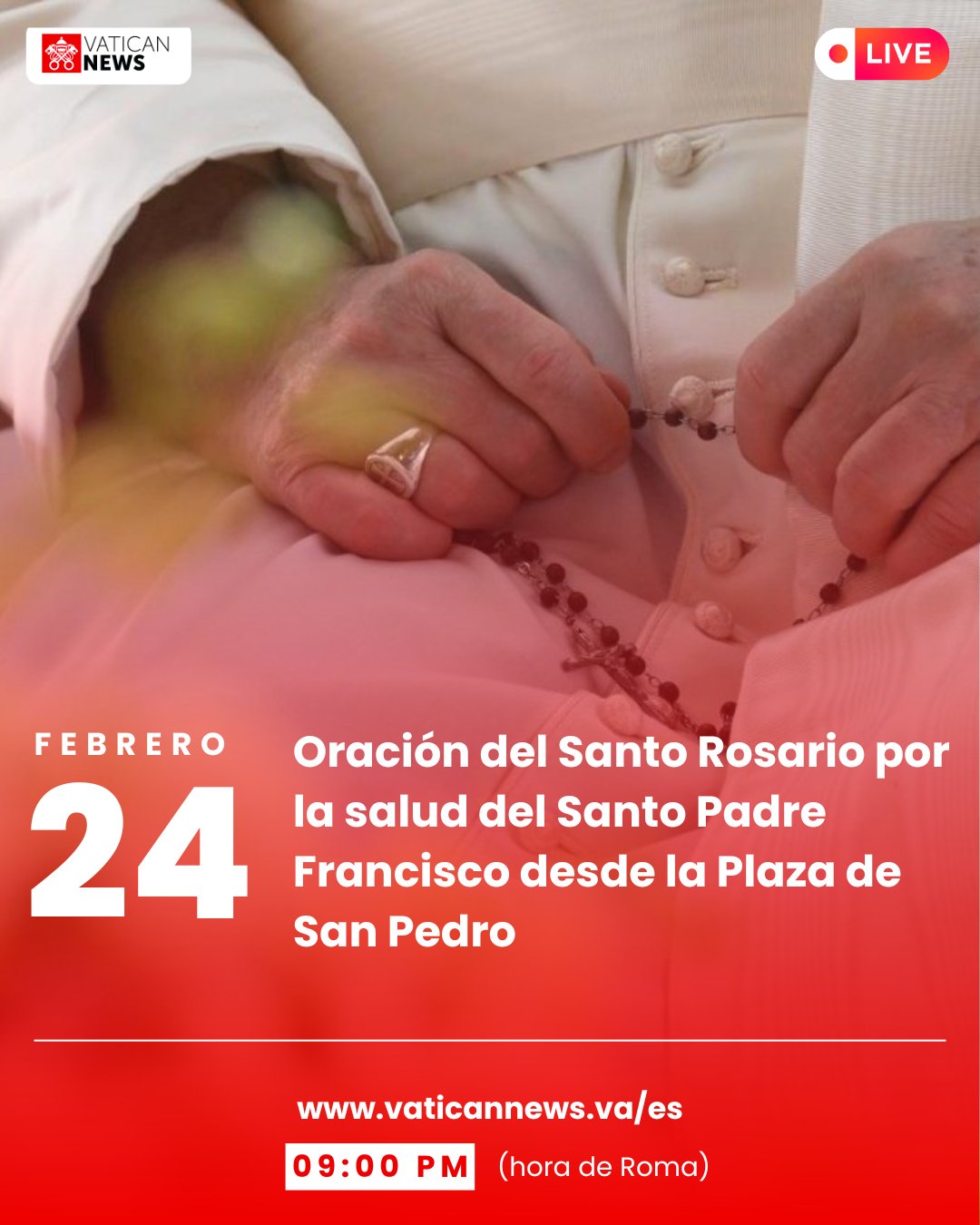 Papa Francisco: Católicos de Roma, México y el Mundo Realizan Rosario por su Salud