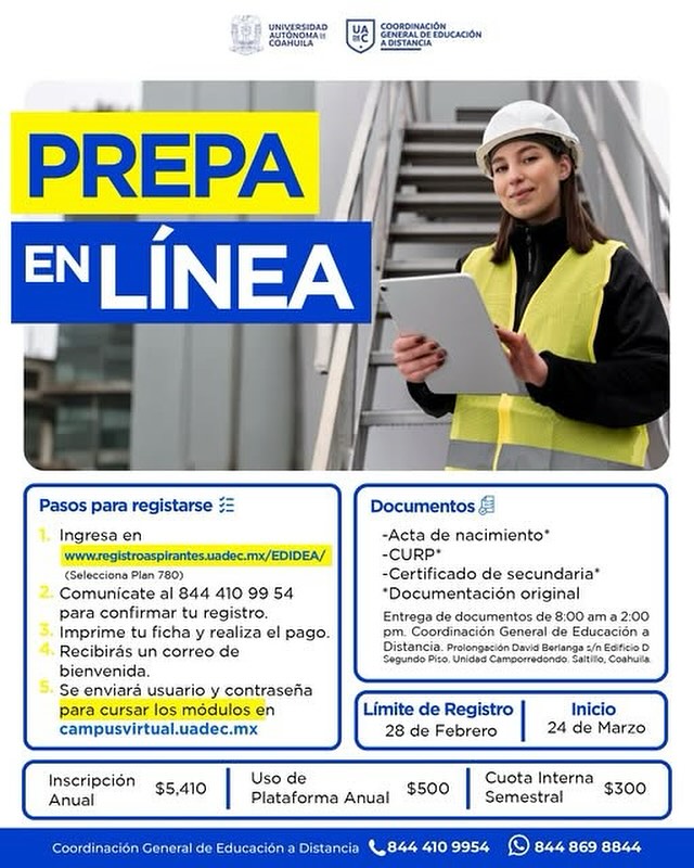 Bachillerato virtual en la UAdeC abre registro