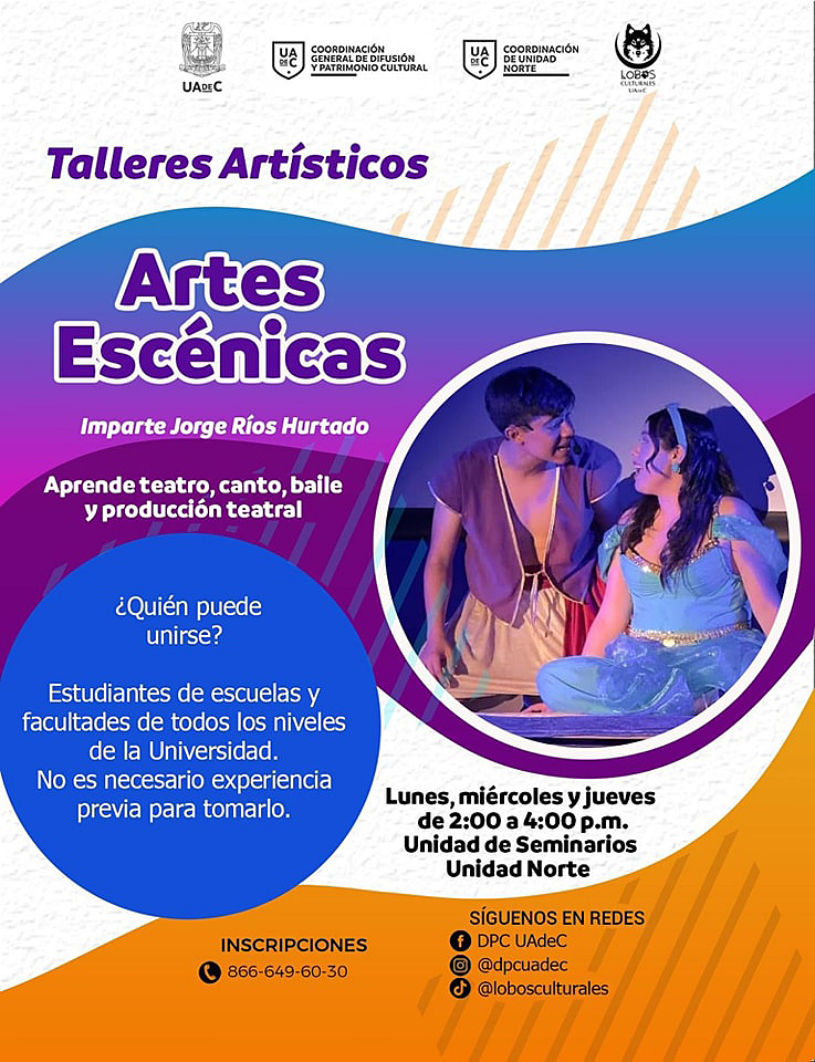 Invita UAdeC a Taller de Artes Escénicas