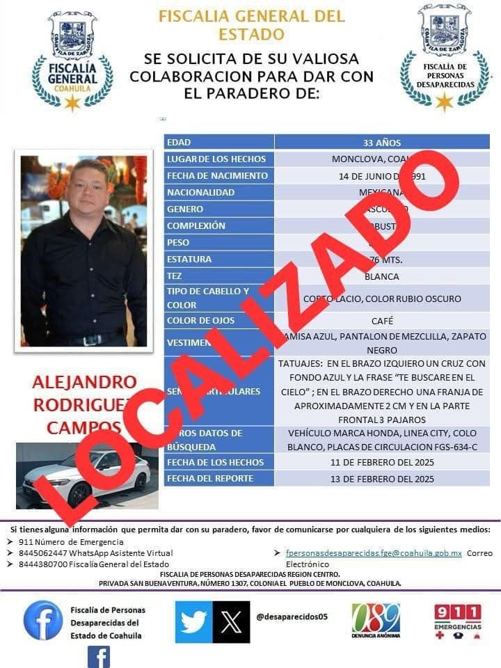 Hallan con vida a maestro del Tec