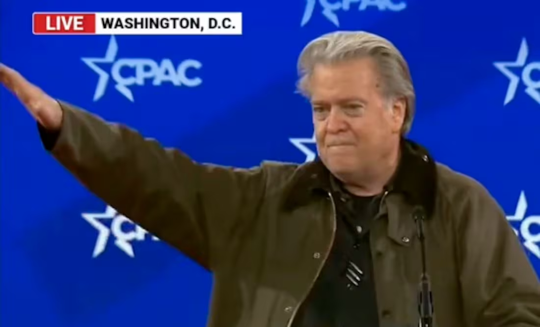 ¿Otro saludo nazi en el círculo de Trump? Steve Bannon, influyente exasesor desata polémica en la convención conservadora
