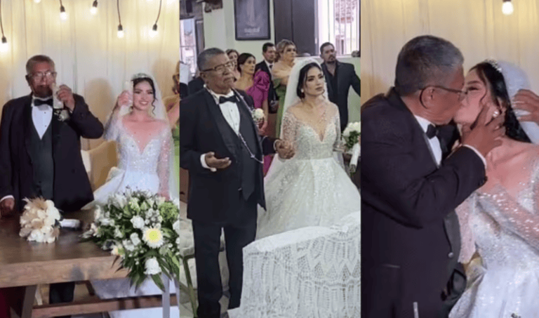 Boda de Isabel y Lino con 30 años de diferencia, les cantan 60 y 20