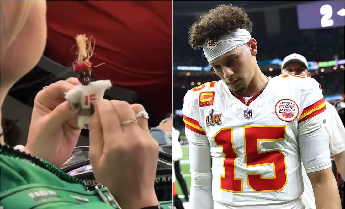 ¿Magia Oscura a Mahomes en el Super Bowl? Video muestra a una aficionada con un muñeco vudú del QB de Chiefs