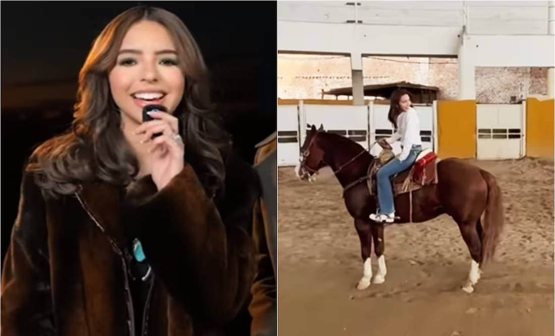 Ángela Aguilar muestra su gran destreza para montar a caballo