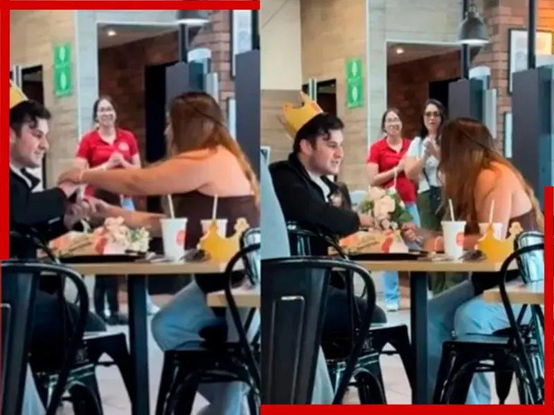 Pide matrimonio en Burger King y lo ‘batean’; empresa lo busca para reconocer su valentía