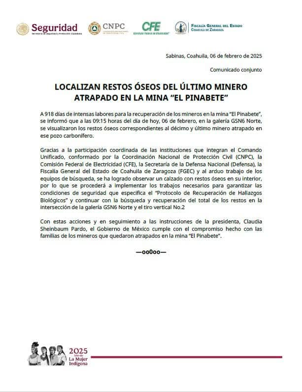 Localizan restos del último minero de “El Pinabete”
